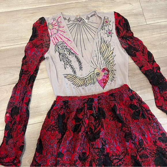 RARE | Free People Bali THROUGH THE FLOWERS Set Embellished Sequin - Picture 6 of 10